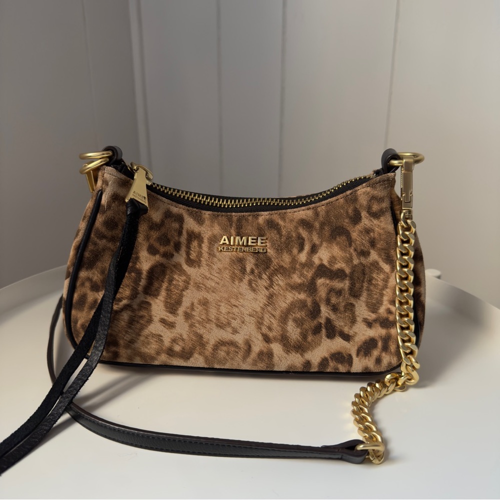 Aimee Kestenberg Suede Leopard Print Crossbody Bag